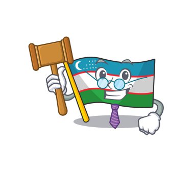 Profesyonel Hakim Bayrağı Özbekistan Parşömeni Çizgi film karakter tasarımında sunuldu