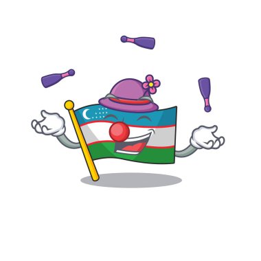 havalı bayrak Özbekistan Maskot stili hokkabazlık yapıyor