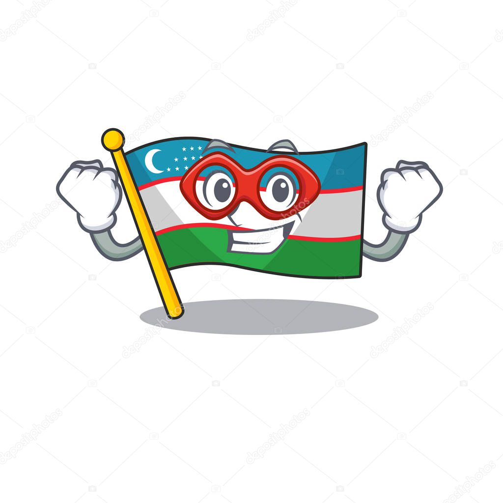 A picture of flag uzbekistan Scroll dressed as a Super hero