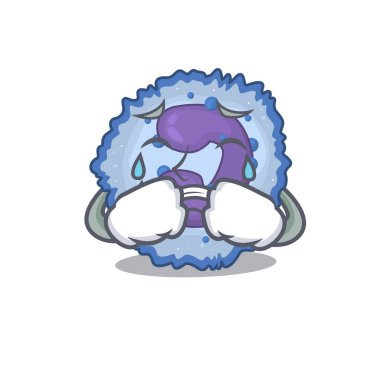 Basophil hücre karikatür maskot stili.