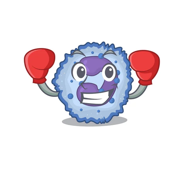 Sporty Boxing basophil cell mascot character style — Stock Vector