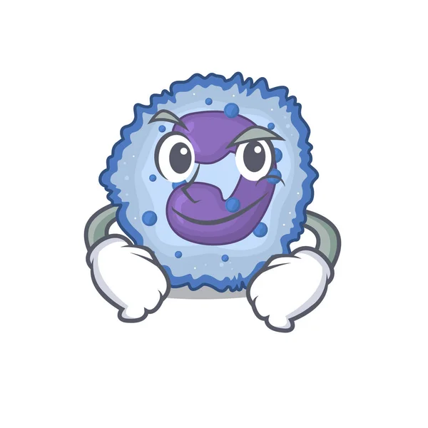 Cool basophil cell mascot character with Smirking face — 스톡 벡터
