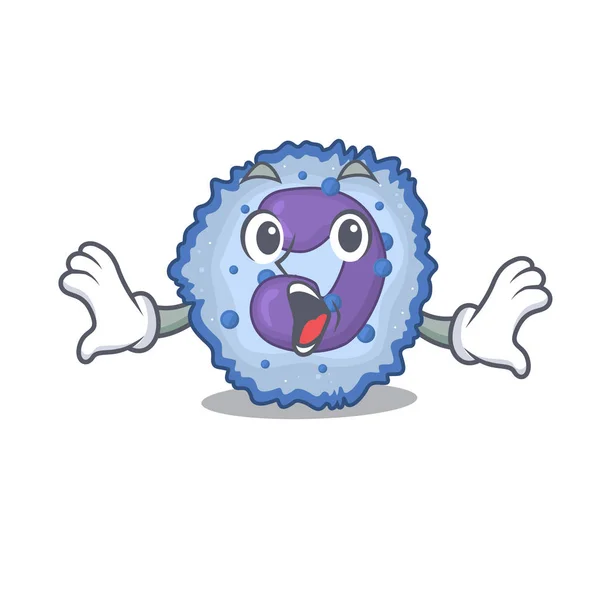 Basophil cell cartoon character design on a surprised gesture — 스톡 벡터
