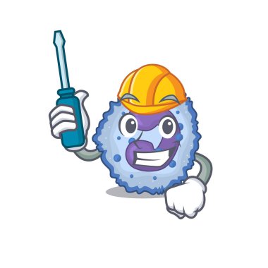 Çizgi film karakteri tarzında havalı bir otomotiv basophil hücresi