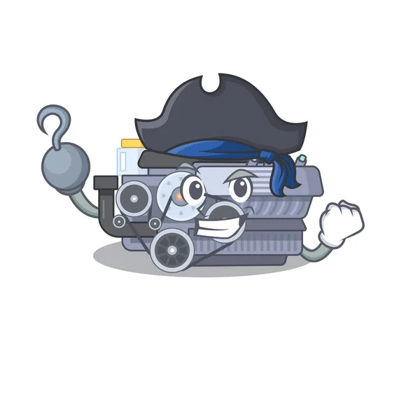 凉爽有趣的燃烧引擎卡通风格头戴帽子 — 图库矢量图片