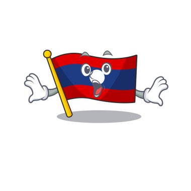 Flag Laos Parşömeni Çizgi film karakteri tarzında sürpriz bir jest