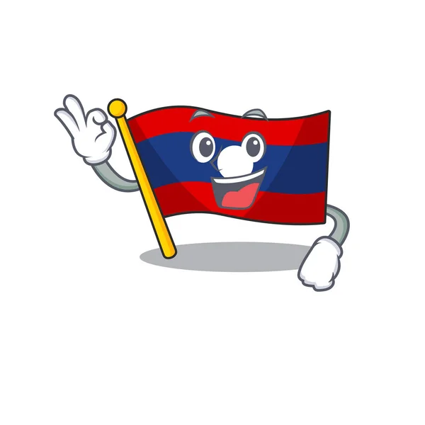 Zászló laos Scroll kabala design, hogy egy OK gesztus — Stock Vector