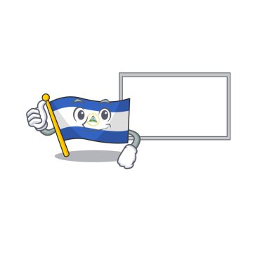 Şirin bayrak Nikaragua Çizgi film karakteri tahtayı parmakla