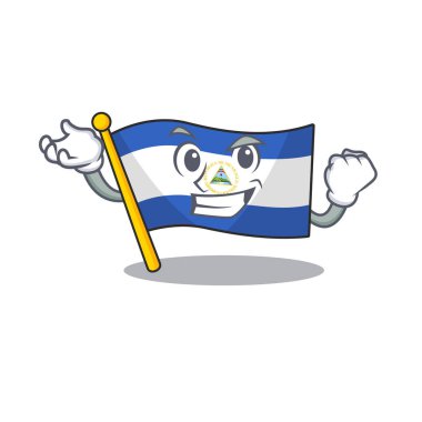 Mutlu özgüvenli bayrak Nikaragua Çizgi film karakteri stili