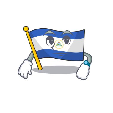 Waiting gesture flag nicaragua Scroll on cartoon character design