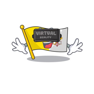 cool flag vatican city Scroll karakteri Sanal gerçeklik kulaklığı kullanıyor