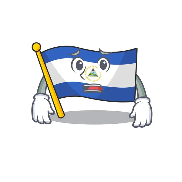 Талисман флага Никарагуа Свиток, показывающий испуганное лицо — стоковый вектор