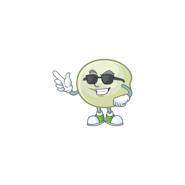 Super cool green hoppang character wearing black glasses — ストックベクタ