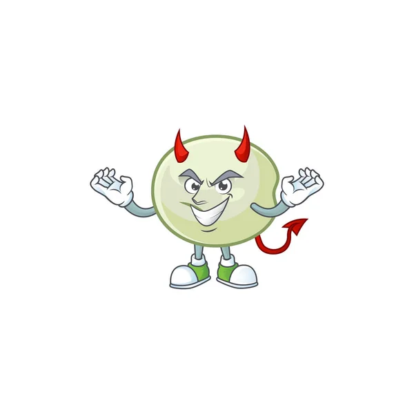Devil grön hoppang Tecknad karaktär design stil — Stock vektor
