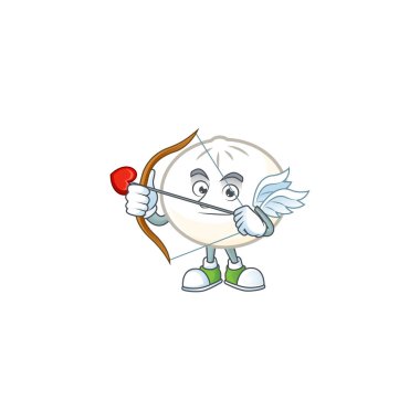 Romantik beyaz bir hoppang Aşk Tanrısı, ok ve kanatlı.