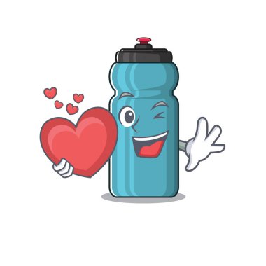 Komik Suratlı Su Şişesi Yürekli Çizgi film karakteri