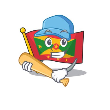 Havalı bayrak el bombası Beyzbollu çizgi film karakteri tasarımı