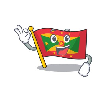 Bayrak Grenada Parşömen Tasarımı Tamam bir jest yapıyor