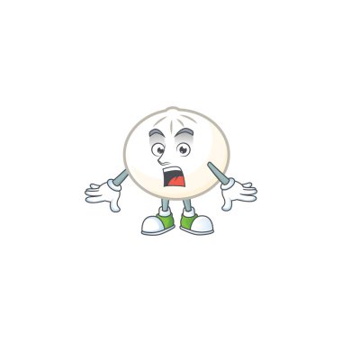 Şaşırtıcı bir jest üzerine beyaz hoppang çizgi film karakter tasarımı