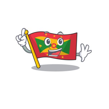 Bir Parmak Bayrağı El bombası Maskot çizgi film karakteri tarzında parşömen