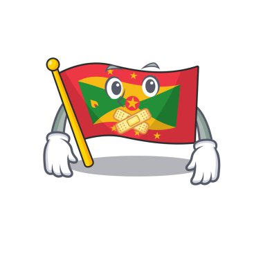 Bayrak Grenada Maskot Karakter Tasarımı sessiz jest üzerine