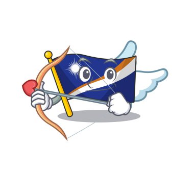 Sevimli bayrak Marshall Adası Oklu ve kanatlı Cupid çizgi film karakteri