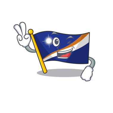 İki parmaklı komik bayrak adası çizgi film karakteri