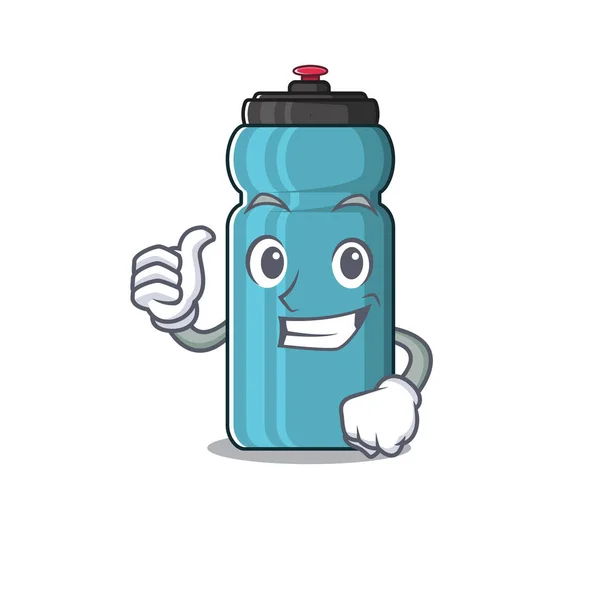 Smiley mascot of water bottle Scroll making Thumbs up gesture — 스톡 벡터