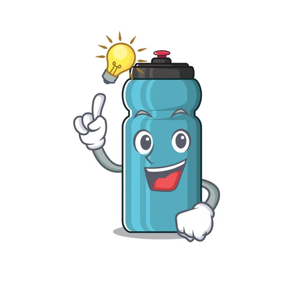 Have an idea water bottle Scroll cartoon character design — 스톡 벡터