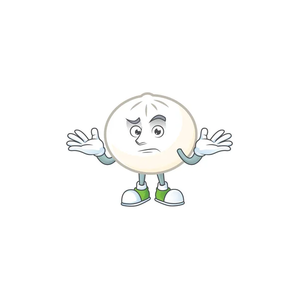 Super grappig grijnzend witte hoppang mascotte cartoon stijl — Stockvector