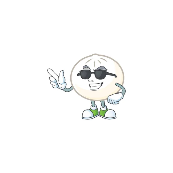 Super cool personaje de hoppang blanco con gafas negras — Archivo Imágenes Vectoriales