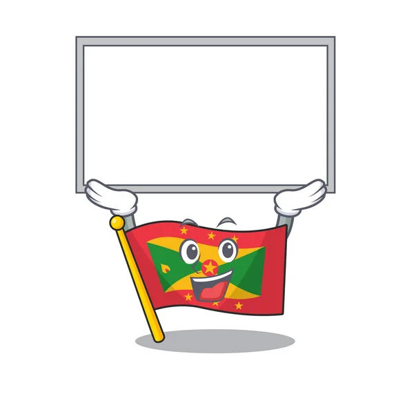 Ευτυχισμένη σημαία χαρακτήρα κινουμένων σχεδίων Γρενάδα Μετακινηθείτε στο πλοίο — Διανυσματικό Αρχείο