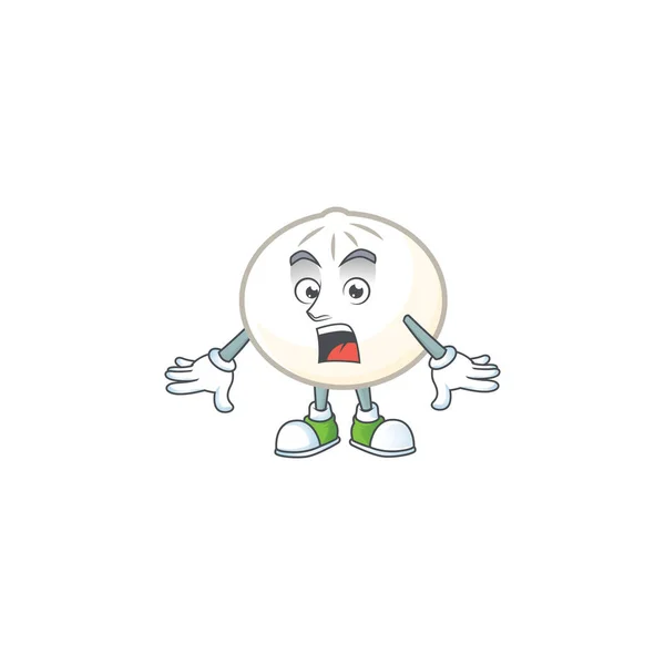 Blanco hoppang diseño de personajes de dibujos animados en un gesto de sorpresa — Vector de stock