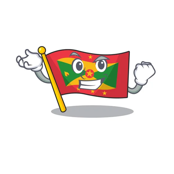 Καλή αυτοπεποίθηση Επιτυχημένη σημαία Γρενάδα Κύλιση στυλ χαρακτήρα κινουμένων σχεδίων — Διανυσματικό Αρχείο