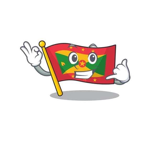 Chame-me bonito rosto bandeira granada Scroll mascote desenho animado —  Vetores de Stock