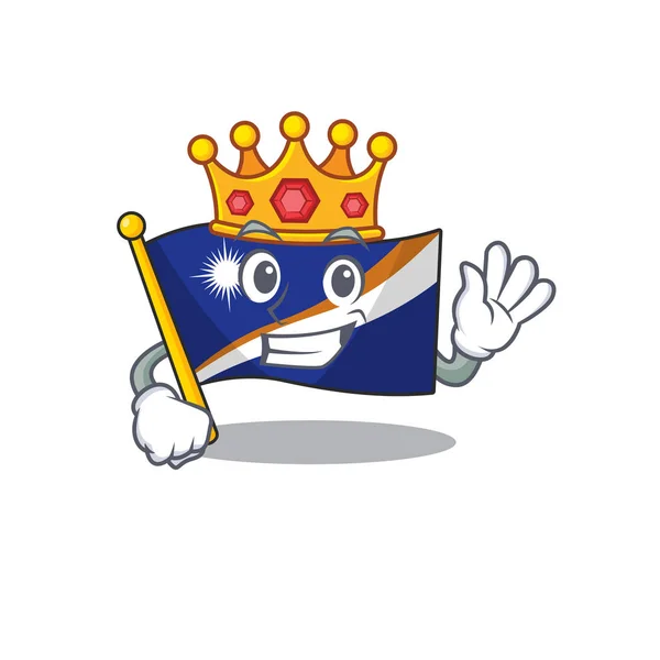 Flag marshall eiland Scroll Een gestileerde van koning op cartoon karakter ontwerp — Stockvector