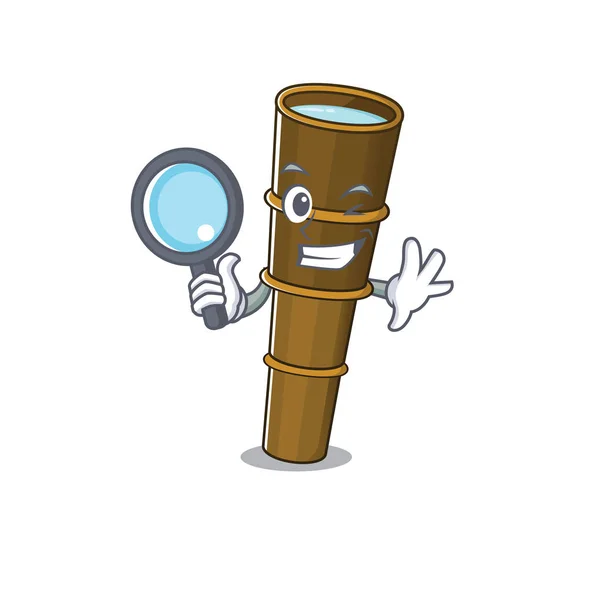 Inteligente telescópio Scroll Detective desenho animado personagem — Vetor de Stock