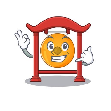 Bana sevimli yüzlü Çinli gong Scroll maskot çizimi de.