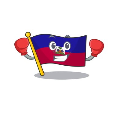 Mutlu Boks Bayrağı Haiti Parşömen Karakteri