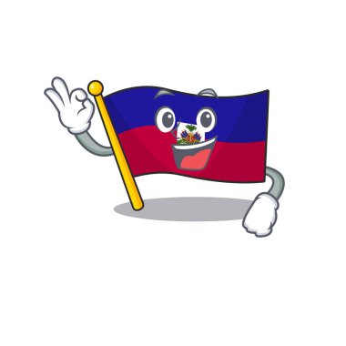 Flag Haiti Maskot Tasarımı Tamam bir jest yapıyor