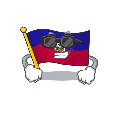 Süper havalı Haiti bayrağı Siyah gözlüklü karakter