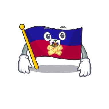 Flag Haiti Maskot Karakter Tasarımı sessiz jest üzerine