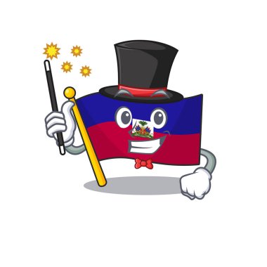 Haiti bayrağının maskotu Bir sihirbaz stili olarak parşömen performansı