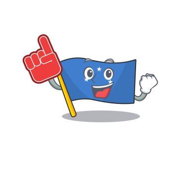 Bayraklı mikronezya Kaydırma Çizgi film tarzı köpük parmak