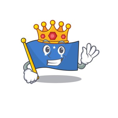 Çizgi film karakteri dizaynında King 'in stilize edilmiş mikronezya parşömeni