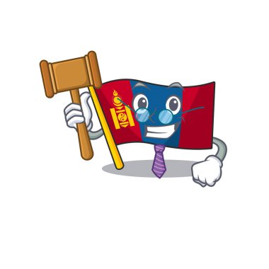 Professional Judge flag mongolia Scroll presented in cartoon character design