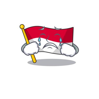 Üzgün Ağlayan Bayrak Monako Çizgi Film Karakteri Tasarımı