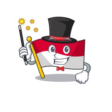 Bir sihirbaz stili olarak bayrak monako parşömen performansı maskotu