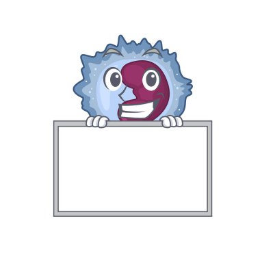 Tek hücreli şirin bir resim tahtayla sırıtıyor.