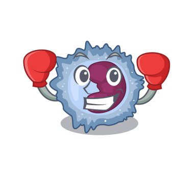 Sporty Boxing monocyte cell mascot character style clipart